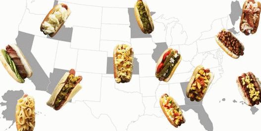 Foto de 50 hot dogs en los estados de América