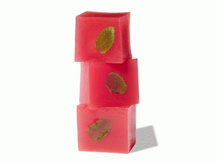 Foto gelatina de sandía y lima con menta