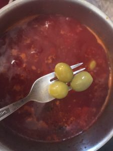Borsch con aceitunas