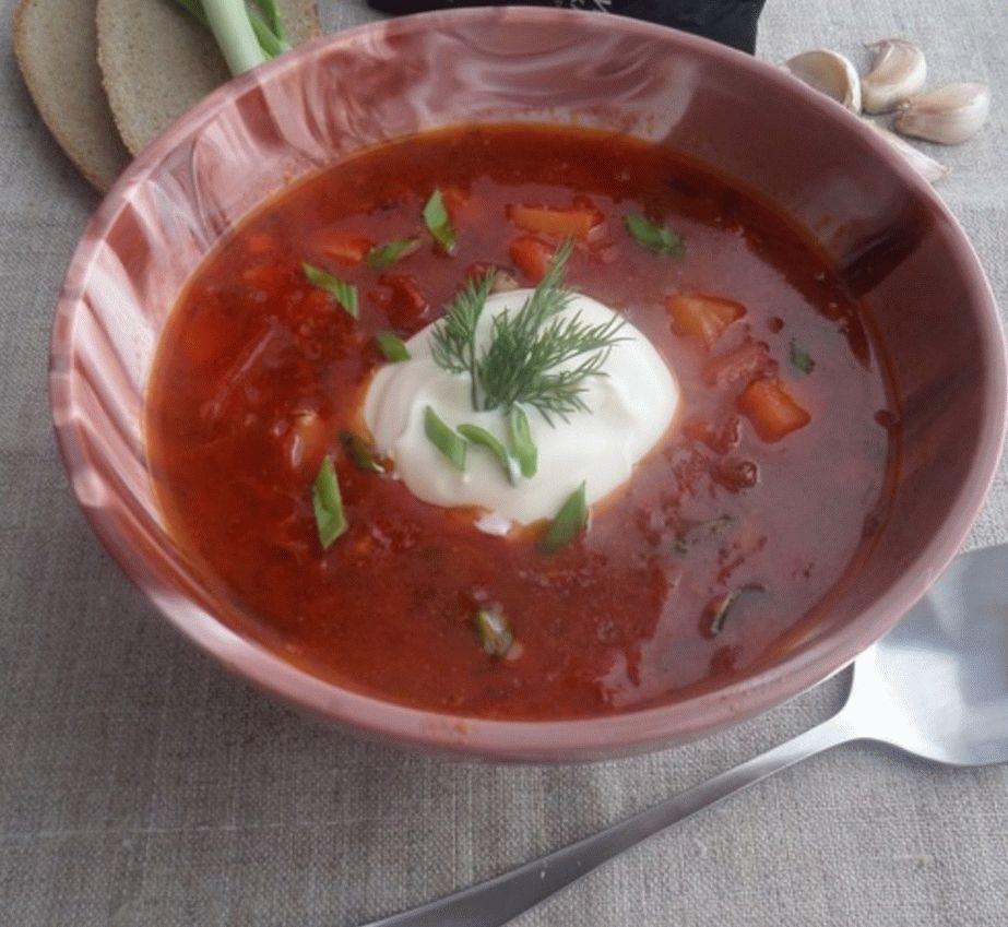 Boyarsky borsch con ganso