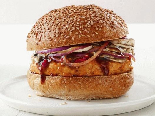 Fotos asiáticas de hamburguesa de pollo