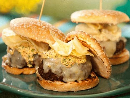 Foto hamburguesa con queso crema
