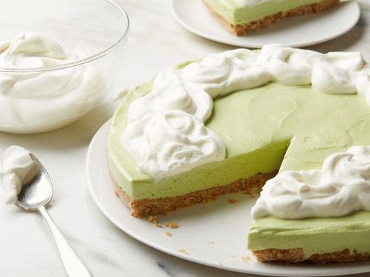 Foto de tarta de queso con aguacate sin hornear