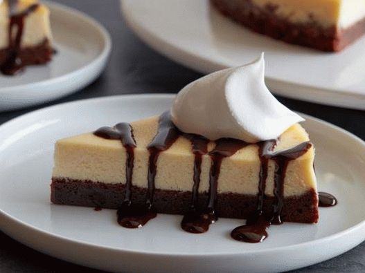 Foto de pastel de queso brownie