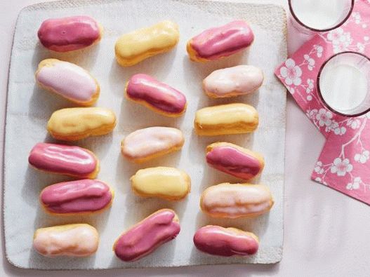 Eclairs fotográficos con esmalte de colores