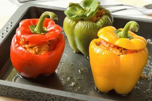 Foto Pimientos Rellenos con Champiñones y Arroz