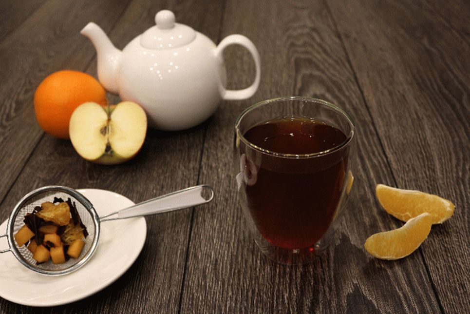 Té de vainilla con frutas