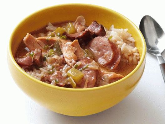 Foto de Gumbo con chorizo   ahumado, jamón y pollo