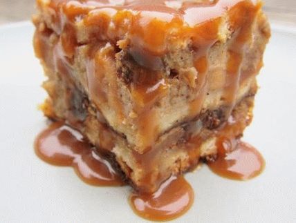 Pudín de pan de fotos con mermelada de jengibre