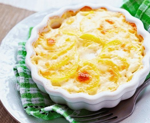 Foto de papa gratinada con calabaza y pechuga ahumada