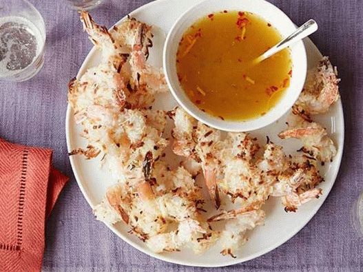 Foto camarones de coco en el horno