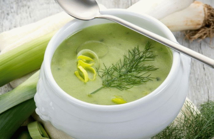 Sopa de crema con puerro