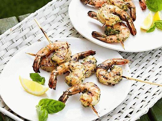 Foto Camarones a la parrilla marinados con mostaza Dijon