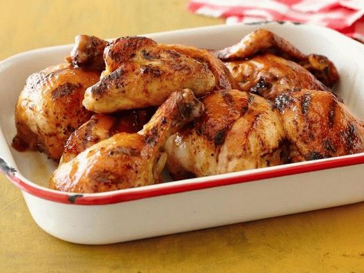 Pollo a la barbacoa en glaseado de miel y naranja