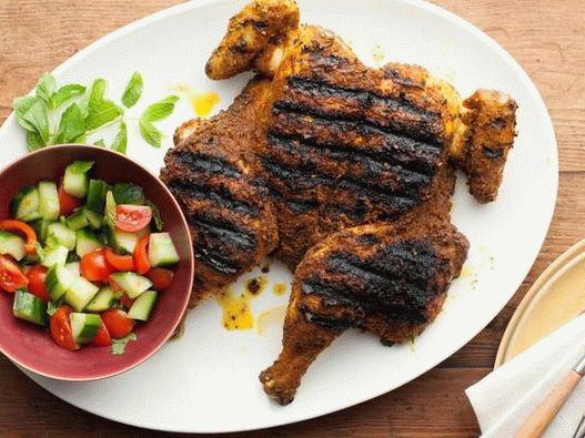 Pollo a la parrilla con curry