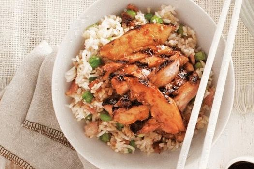 Foto de pollo teriyaki con arroz de jengibre