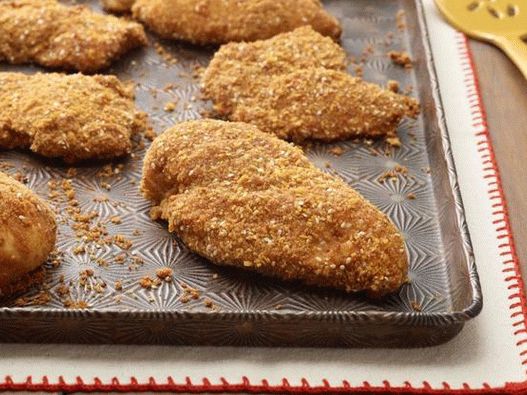Foto de un pollo crujiente al horno
