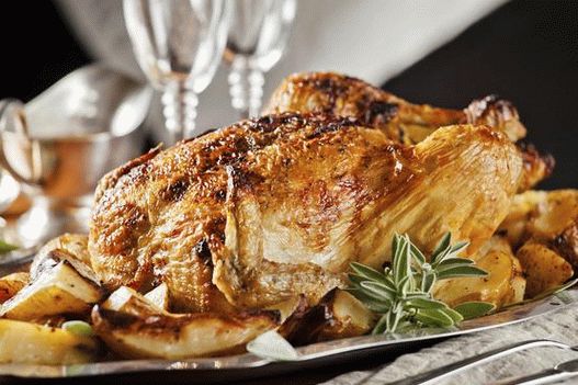 Foto de pollo al horno con miel y tomillo en Provenza