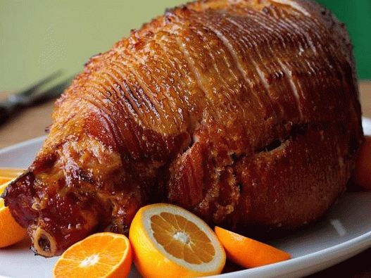 Jamón de cerdo ahumado en glaseado de naranja