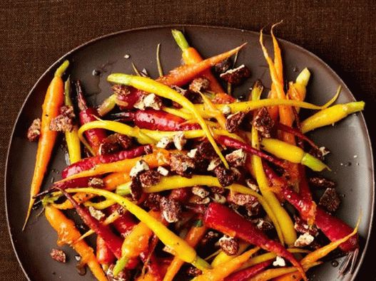 Zanahorias glaseadas con nueces confitadas