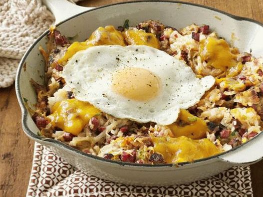 Foto del plato - Hash Brown con carne en conserva