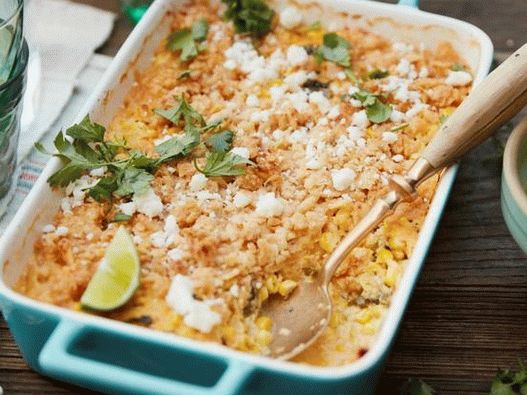 Fotografía del plato - Crumble con maíz y queso