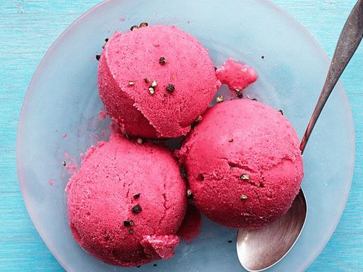 Foto sorbete de yogur de frambuesa