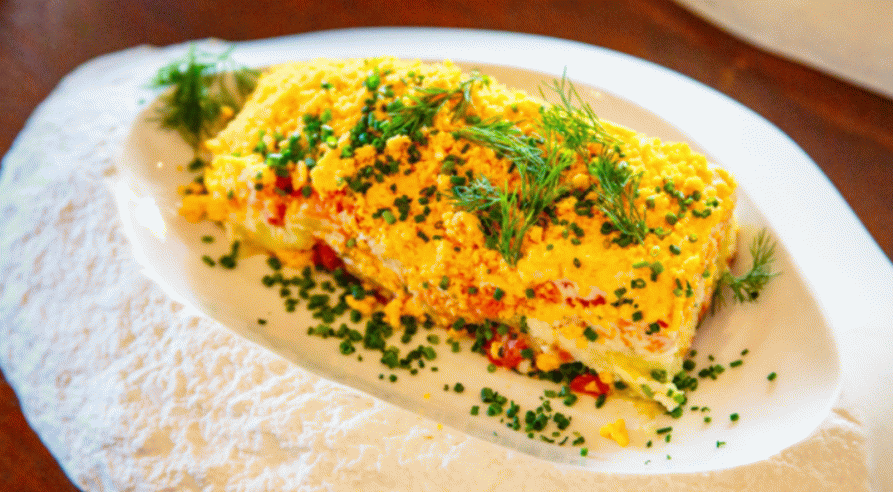 Mimosa con salmón rojo