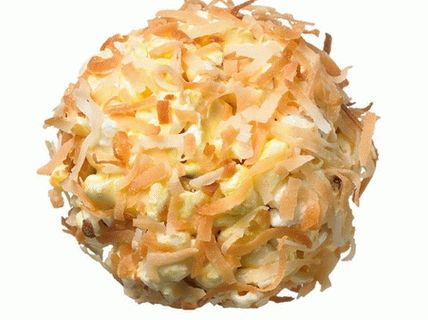 Foto de bolas de palomitas de maíz con polvo de coco