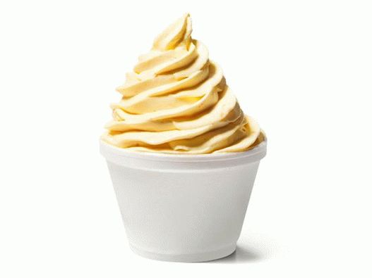 Foto de un helado de crema de naranja y vainilla
