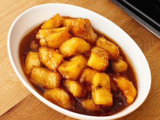 Plátanos en caramelo para helado casero