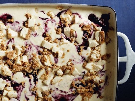 Foto Helado con tarta de arándanos sin helado