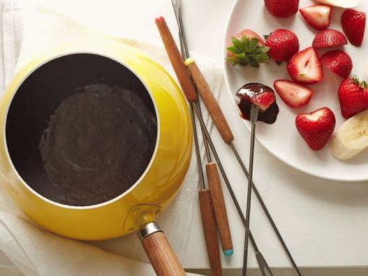 Foto fondue de chocolate baja en calorías