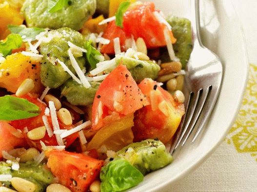 Foto de los ñoquis de albahaca