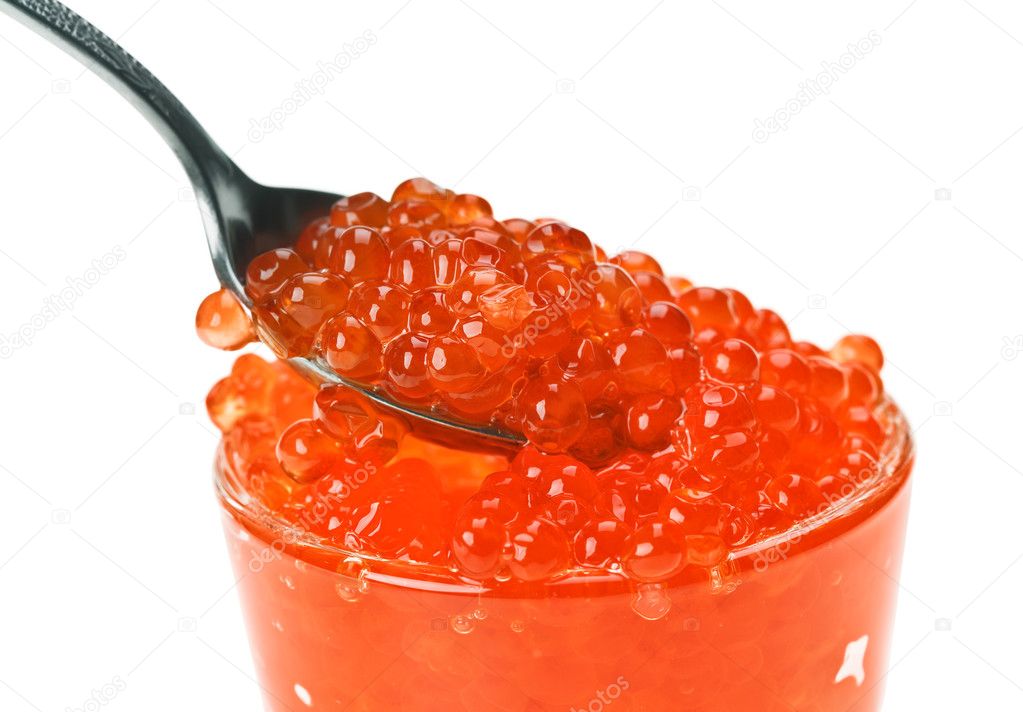 Porción original de caviar rojo a la mesa - 1