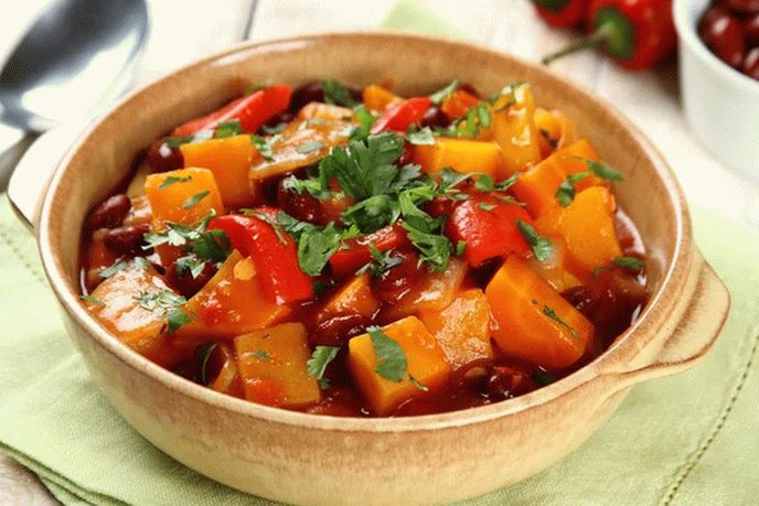 Vegetales guisados picantes