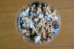 Parfait con duraznos