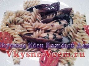 Receta de pasta fusilli con mejillones Pasta fusilli con mejillones