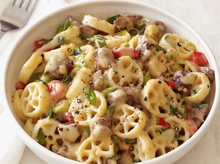Foto de pasta rotelle con queso cajún
