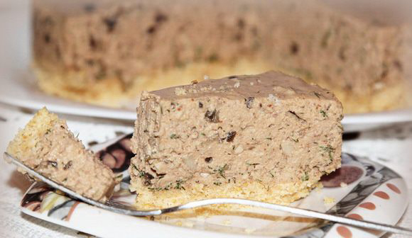 Pastel de queso con hígado