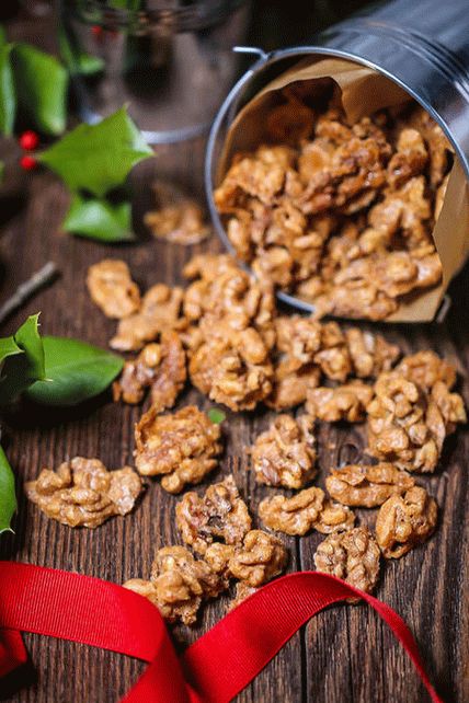 Foto de nueces picantes en glaseado de azúcar