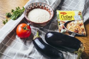Pilaf con berenjenas