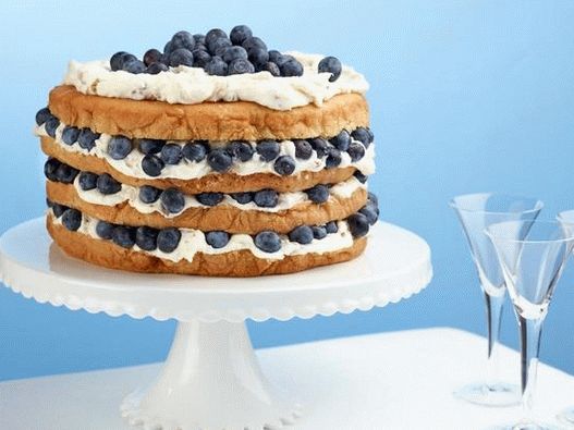Foto del plato - Pastel italiano con crema de coco y arándanos
