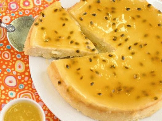 Fotografía del plato - Pastel de queso de fruta de la pasión
