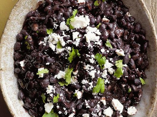 Foto excelente frijoles negros hervidos