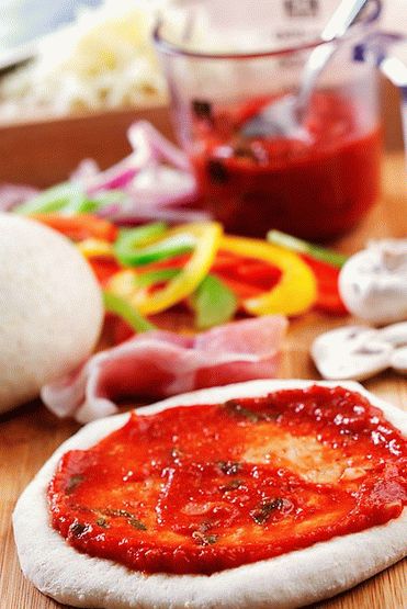 Foto de salsa de pizza de tomate simple