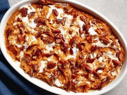 Foto de puré de batata en una olla de cocción lenta