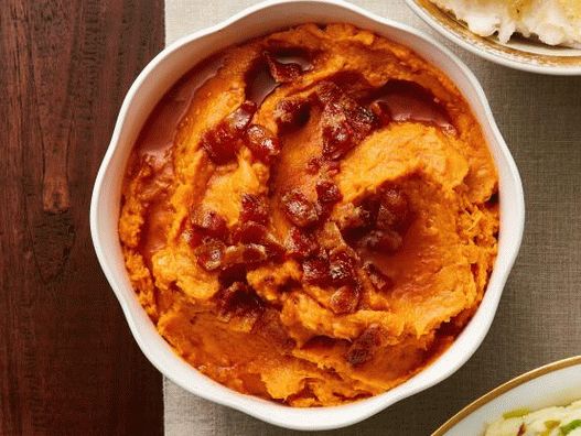 Foto de puré de batata con tocino