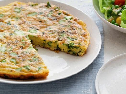 Frittata con queso y espárragos