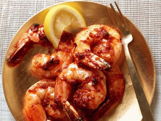 Camarones con rábano picante